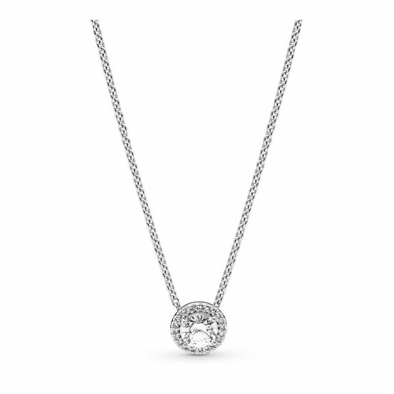 Pandora Round Sparkle Necklace Silver Egypt XV7194806